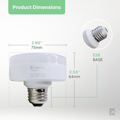 Image of Xtricity LED Puck Light Bulb, E26 Bulb Base, Dimmable, Flat Light Bulb 11W (60W Equivalent), 800 Lumens, 4000K Cool White, Low Profile120V, UL Listed (1 Pack)