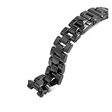 HuanJ Compatibile con cinturino da polso in ceramica J12, orologio uomo e donna, bracciale alla moda nero bianco 16 mm 19(Black,16mm)
