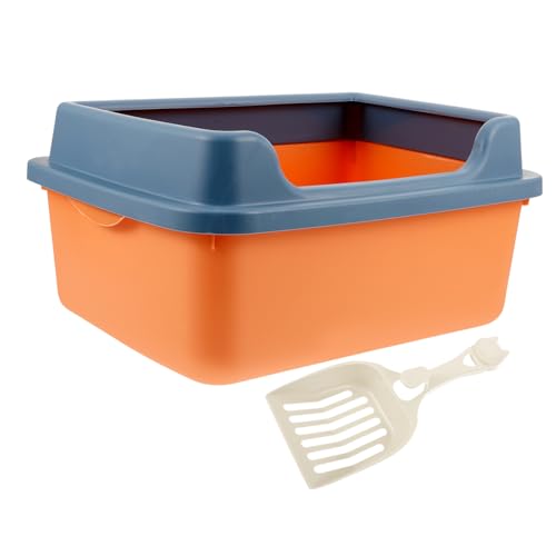 BUGUUYO 1 Conjunto De Caixa De Areia Para Gatos Caixas De Plástico Suprimentos Para Animais De Estim