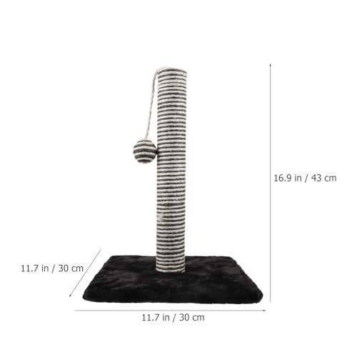 Rascador vertical para gatos con cuerda de yute negro miniatura 2