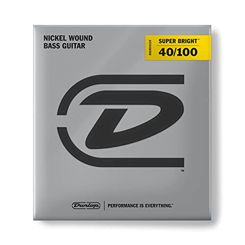 Dunlop Dbsbn40100 Super Bright Bass Strings, Nickel Wound, Light, .040–.100, 4 Strings/Set #TOP3