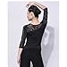 Yhhsgscr Long Sleeve Latin Dancewear Training Outfit for Rumba Samba Women's Salsa Dance Clothes Cha Cha Dancing Top,Black,XL