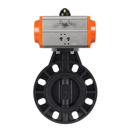 DN125 5 inch Spring Return EPDM Rubber Seat Pneumatic Wafer Butterfly Valve Air Driven UPVC Butterfly Valve(PVC-Medium Pressure)