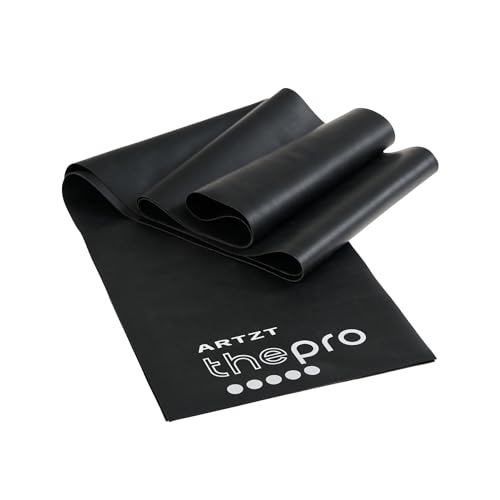 ARTZT thepro Fitness Band | Terrabänder Set 2m | Gymnastikband | Fitnessband aus Naturkautschuk | Stretchband | Gummiband Fitness | Trainingsbänder Krafttraining, Therapie, Reha, Sport (Schwarz)