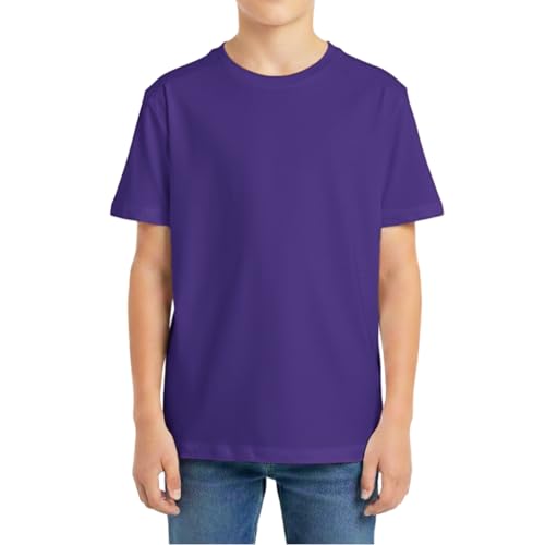 Lista de Camisetas de manga corta para Niño - solo los mejores. 48 Miccina Camiseta de manga corta para niño, camisetas de algodón para niño, camisetas de cuello redondo de verano, camisetas básicas en morado oscuro