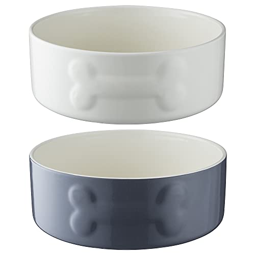Mason Cash Colour Mix Set Of 2 Dog Bowls 20cm