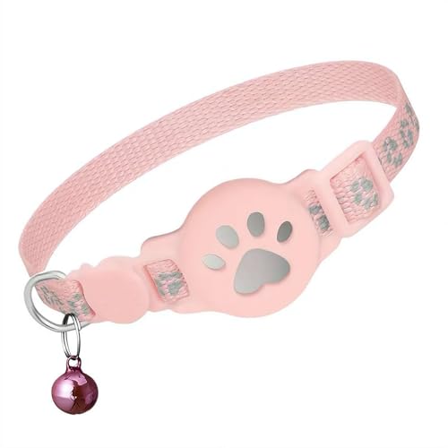 Collare localizzatore per gatti per animali domestici, localizzatore GPS senza canone mensile, dispositivo di localizzazione Bluetooth, include imbracatura riflettente nera e etichetta (non richiede