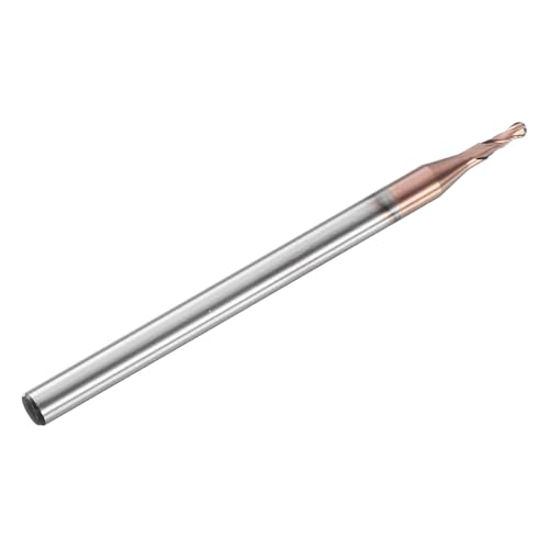 Image of HARFINGTON Ball Nose End Mill 2 Flute 0.059 inch Diameter 1 /8 inch Shank Tungsten Carbide Uncoated Spiral CNC Router Bits 0.177 inch Cutting Length Single End Ball for Carving Engraving Grinding