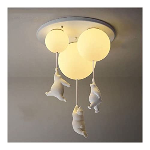 Chandelier ours dessin animé YangRy et suspension boule verre