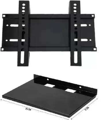 YATALIKA Combo of Settop Box Stand Shelf Rack and Wall Bracket Mount Upto 32 inch LED/LCD Fixed TV Mount