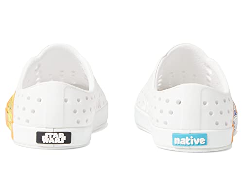 Native Shoes Kids Jefferson Star Wars Block Sneakers For Toddler - Intricate Cut-Out Hole Detailing With Round Toe, And Slip-On Style Shell White/Shell White/Droids Bff 10 Toddler M #TOP29