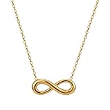 Bellitia Jewelry Collar Mujer con símbolo de Infinito Dorado, Colgante Regalo joyería de Moda para Mujeres