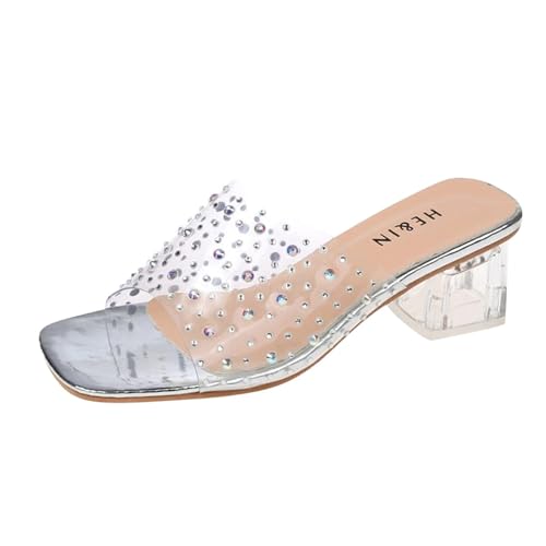 Chunky Shoes Fashion High Heels Sandals Thick-Soled Women's Casual Breathable Women's Slipper Womens Cross Slippers (Gold, 8)