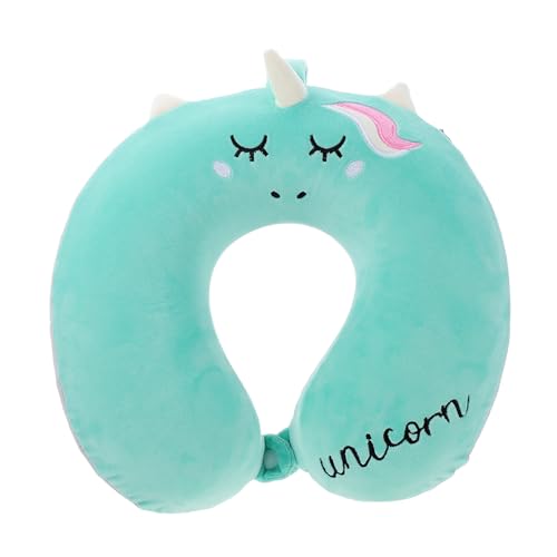 OSOLADY Almohada de Viaje Ergonómica en Forma U Diseño de Unicornio, Ligera Funda Removible de Poliéster Algodón para Uso en Oficina y Vida al Aire Libre