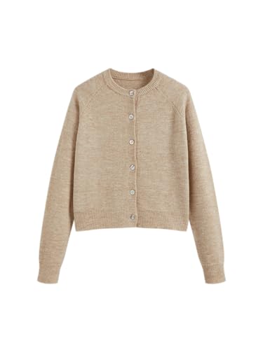 Image of CIDER Knit Round Neckline Solid Cardigan