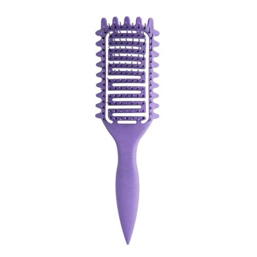 Yingbtr Curl Defining Brush for Curly Hair, Vented Detangling Hair Brush for Wet and Dry Styling, Curved Brush for Shaping and Smoothing Curl Clumps, Lightweight Hair Brush (Beige)