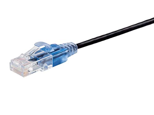 Image of Monoprice SlimRun Cat6A Ethernet Patch Cable - Network Internet Cord - RJ45, Stranded, UTP, Pure Bare Copper Wire, 30AWG, 2 Feet, Black, 5-Pack