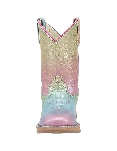 Dan Post Western Boots Girls 8" Pull On Ombre Rainbow Multi DPC29772