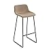 Versa Karola Tabouret de Bar Haut, Dimensions (H x l x L) 99 x 43 x 47,5 cm, Métal et Polyester, Couleur Beige