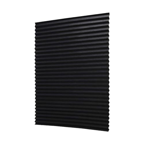 CUTeFiorino Persianas autoadhesivas, estores, persianas plisadas, persianas sin perforación, para dormitorio y hogar, cortinas de sombra prefabricadas, cinta fruncida, para salón (negro, C90 x 150 cm)