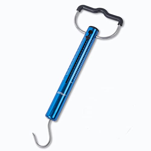 Goture Portable Spring Tube Scale Aluminum Fish Weighing Kitchen Luggage Fishing Drag Scale Hanging Hook Scale, 25Lb/11Kg, Blue #TOP21