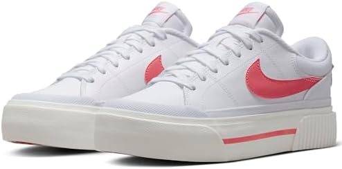 Nike Women's Platform Sports Shoe, White Coral 102, 7.5 | Image 1