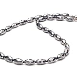 [OVER-9] テラヘルツ ブラックスピネル ネックレス 10mm×6mm スピネルカット 公的機関にて検査済み！テラヘルツ鉱石 パワーストーン 天然石 超遠赤外線 健康 樽型【首回り約40ｃｍ】