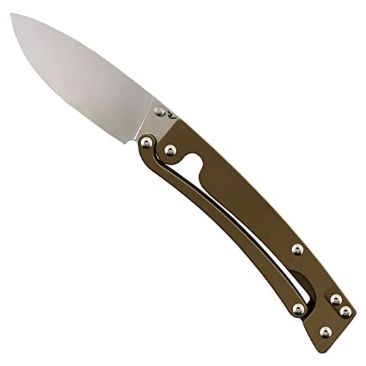 Revolt Knives Revolt Reflex Folding Pocket Knife VG10 Stainless Steel 3.2” Blade - Aluminum Alloy Scales Handle Frame Lock Design - EDC Every Day Carry Folder Knife, Brown