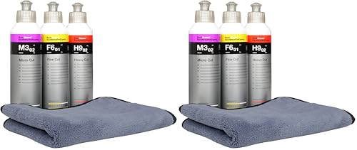 Großes Koch Chemie Politur Set - 4 Teile- Heavy Cut bis Hochglanz (3X Politur je 250ml) (Packung mit 2)
