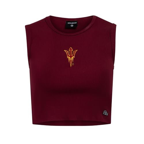 Image of HYPE AND VICE Cut-Off Tank Top for Women - University-Themed Fitted Cropped Tank, College Tops for Game Day & Tailgate