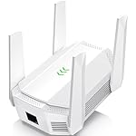 AX3000 WiFi 6 Extender, Dual Band WiFi Extender Signal Booster, Internet Booster with Gigabit Ethernet Port, Covers Up to 12,000sq.ft and 99 Devices, Faster Speed and Easy Setup, White