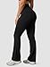 Fisoew Damen Flared Yogahose Hohe Taille Leggings Bootcut Sporthose Fitness Gym Schlaghose Schwarz M