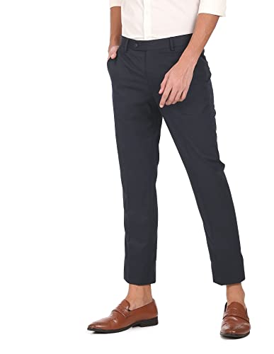 Image of Arrow Men's Casual Trousers - Regular Fit Chino Pants, Ankle Length Men Trousers for Office & Regular Wear