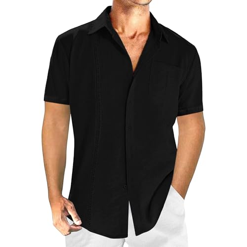 Chemise en lin Guayabera homme pour les vacances et les soirées d'été
