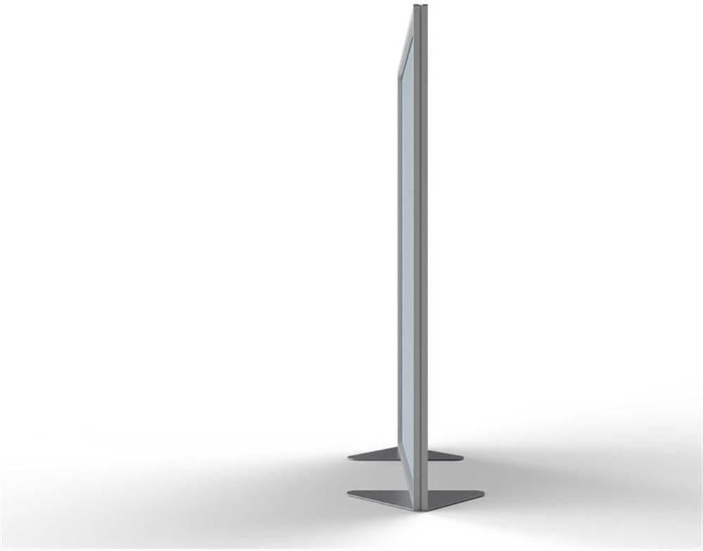 Pemberly Row Vinyl Floor Partition, Full Panel Infill, 72 x 48 x 2 in, Lightweight Aluminum Frame, Satin Silver Finish, Modular Room Divider for Offices, Classrooms, and Collaborative Spaces