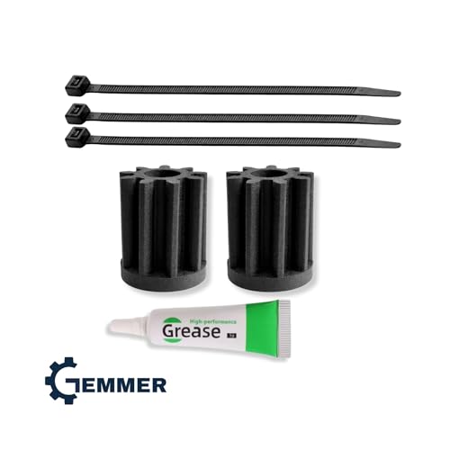 GEMMER Ritzel Set passend für Thermomix TM5 TM6, 2 Stück Verriegelungsmotor Zahnräder mit Fett und Kabelbinder, Carbon ASA Material Fehler C153/C148/C142