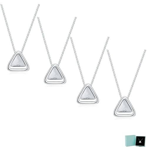 Thank You for Being My Badass Tribe Friend Necklaces Triangles Pendant Necklace Badass Squad Necklace Badass Tribe Necklace Perfect Friendship Gift for Best Friends for Women (16.5IN 4Pcs)