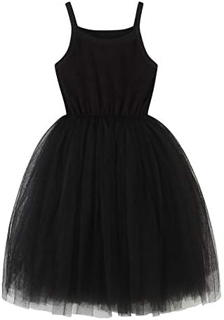 BGIRNUK Baby Girl Tutu Dress Toddler Sleeveless Tutu Dress Infant Tulle Dresses 580 Black 4T