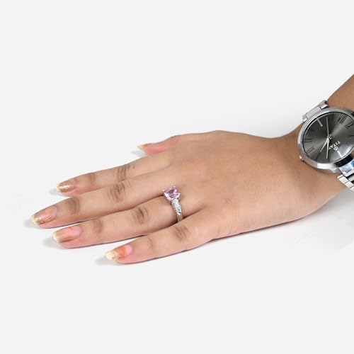 Image of Square Stone Ring for Women & Girls | Alloy Stone | Gemstone Jewelry for Engagement, Wedding, Party | Gift for Anniversary, Birthday & Special Occasions