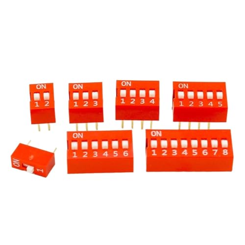 Interrupteur DIP 2.54mm Pas Précis Lot 35 Commutateurs Bascule Rouge pour Configuration Facile PCB