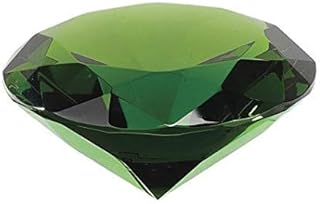 Peso de papel de cristal de color verde A1 con forma de diamante de 6,50 quilates con acabado transparente-B0C7N446MRNAMZ, S, Gema