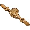 Round Antique Brass Knobs & Back Plates for Cabinets - 5 Pack 1-1/4 Knob and 5-4/5 Plate, Home Decorative Cabinets Hardwares with Flower Look Nobs and Plates