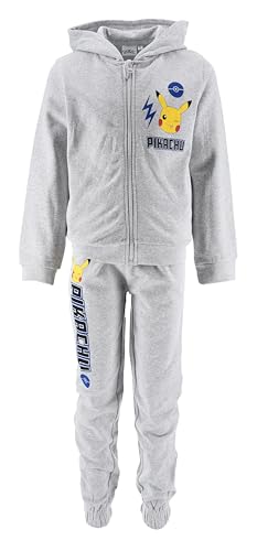 Pokémon, Jogging Survêtement, Garçon (FR/ES, Âge, 10 ans, Taille normale, Gris Clair)