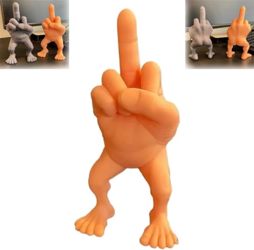 Hliloy Mittelfingerfigur mit Beinen, Mittelfinger-Geschenke, lustiges Mittelfinger-Dekor, Schreibtischzubehör, lustige Figur, Gag-Geschenke, Heimbüro-Schreibtischdekoration, Mittelfinger-Ornament