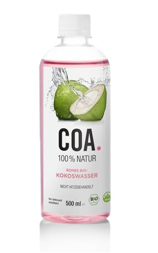 COA. Rohes Bio-Kokoswasser (12x500ml) inkl. Einwegpfand * Unbehandelt * Vegan * Glutenfrei * Isotonisch * Gesund * Nicht ultrahocherhitzt oder pasteurisiert EINWEG