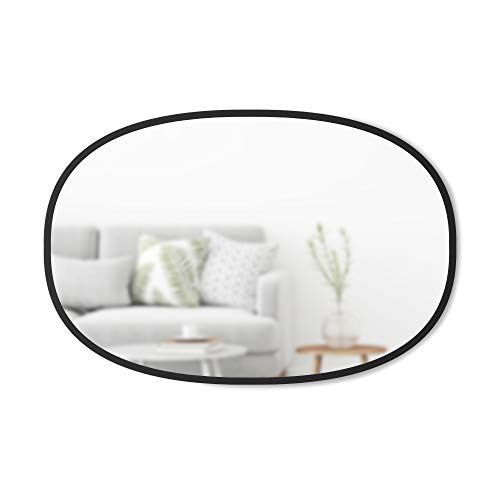 Umbra Hub Oval Mirror by Umbra ­­– Wall Mirror for Entryways, Washrooms, Living Room and More, Black