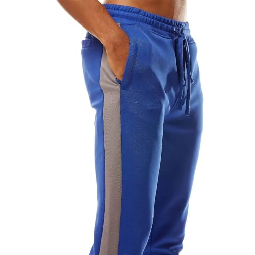 Rebel Minds Men Track Pants - Stylish Men's Sweatpants, Joggers for Men, Athletic and Casual Wear, with Pockets Royal Grey