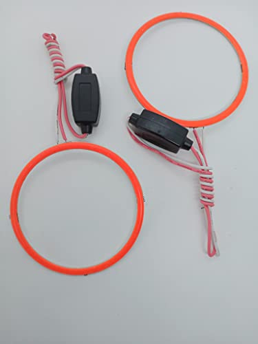 Image of 2 x 80 /70 /60 /50 /38 mm 93 LED CCFL Headlight COB Angel Eyes Halo Ring Lamp 12-24V (Red, 50 MM)