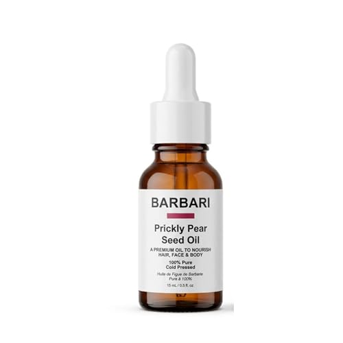BARBARI Prickly Pear Oil Hydrating & Revitalizing Face Hair & Body | Luxury Generally Used on Face Supports Skin Elasticity & Radiance Multi-Purpose (15ml)