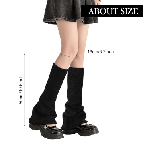 Image of XEPST Fuzzy Leg Warmers Plush Women's Leg Warmers Winter Socks for Women Kawaii Flared Leg Warmers